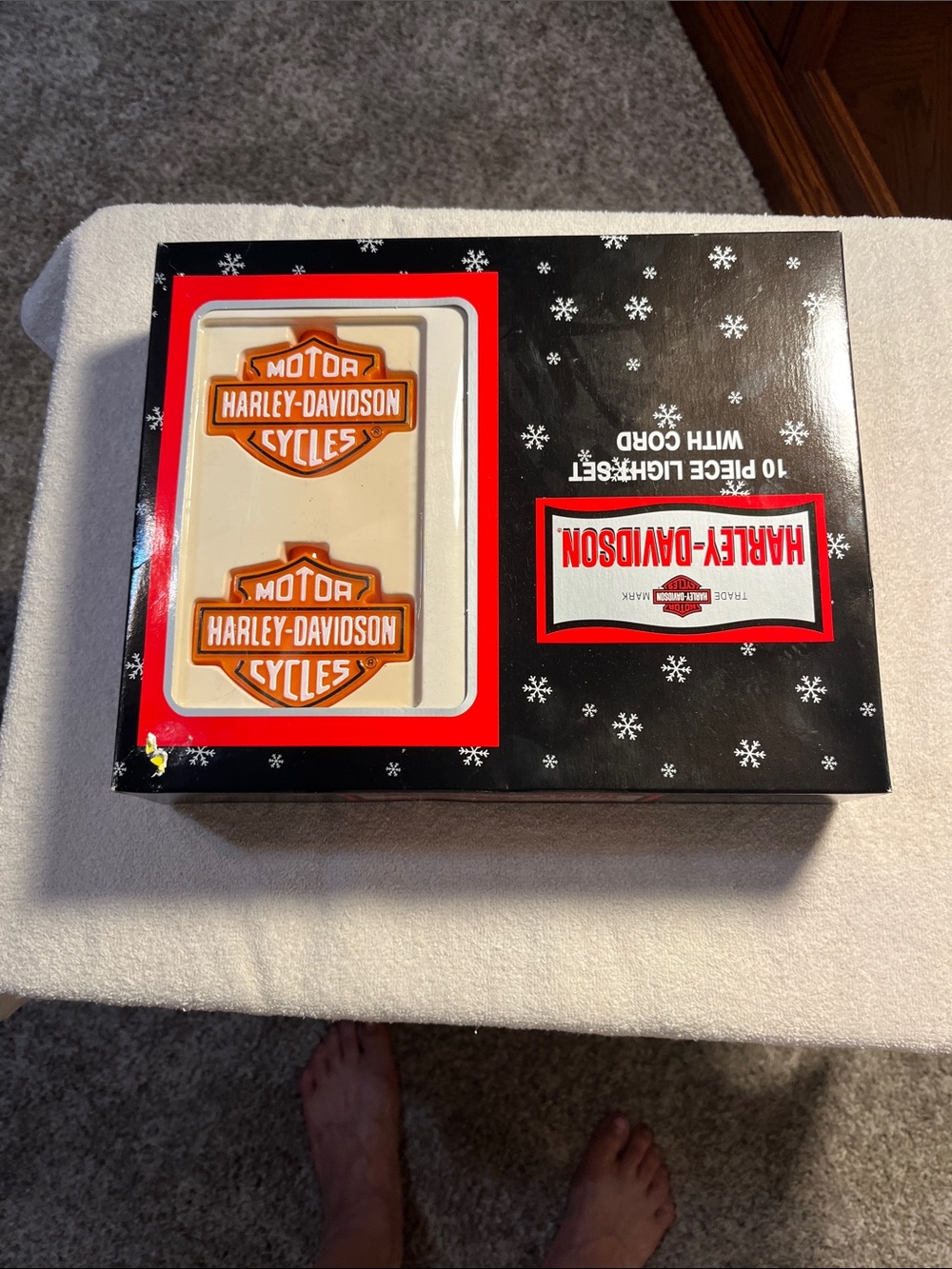 Harley-Davidson Black and Orange Logo Lights Set